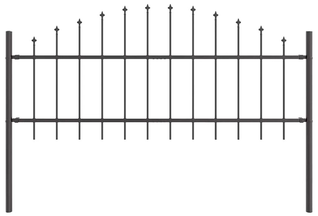 Cerca de Jardim com Topo Arqueado - Cinza, 13,6 x 0,75 m, Aço