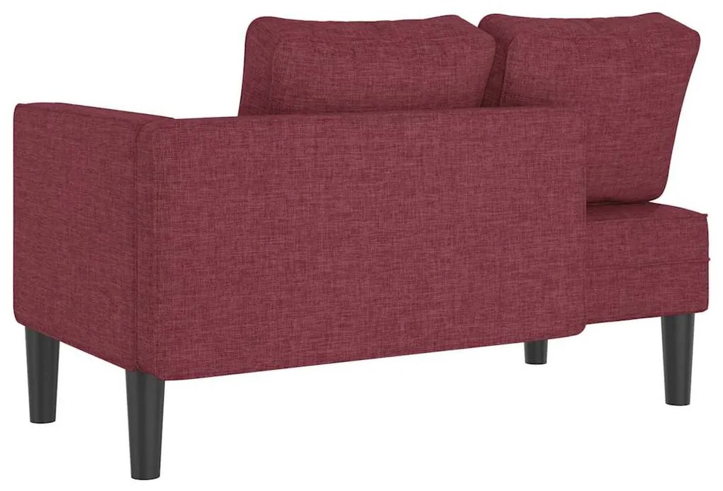 Chaise longue com almofadões tecido vermelho tinto