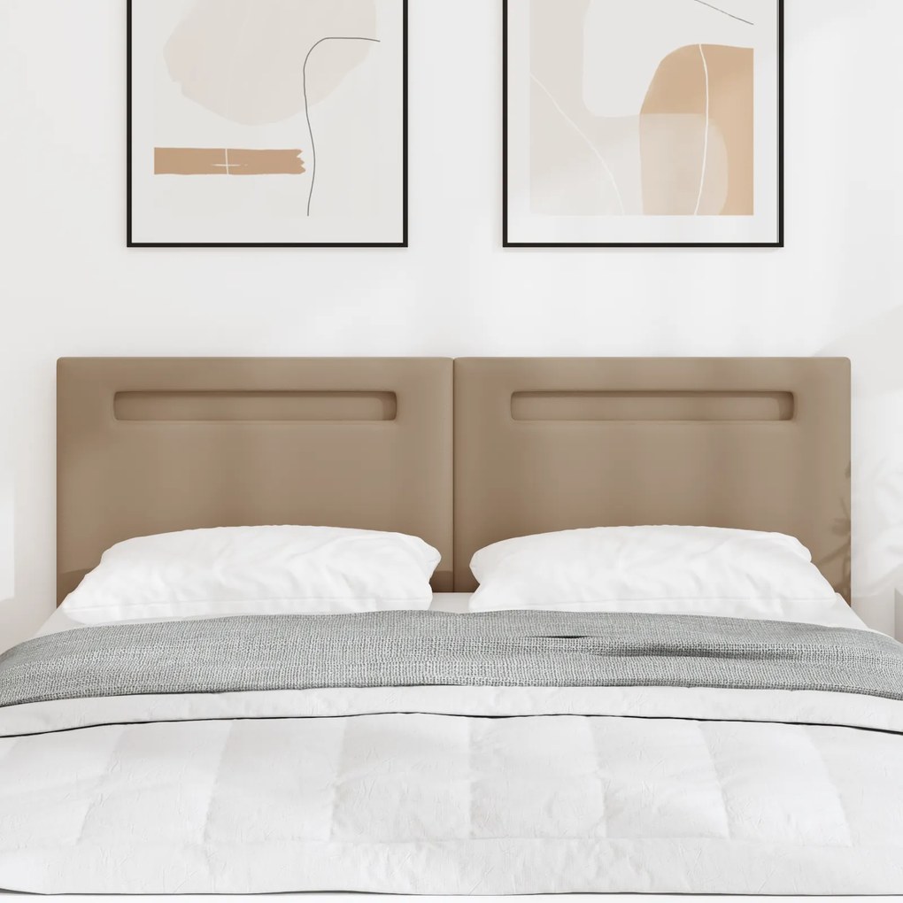 Cabeceira vidaXL Design Simples Cappuccino 140 cm em Couro Sintético