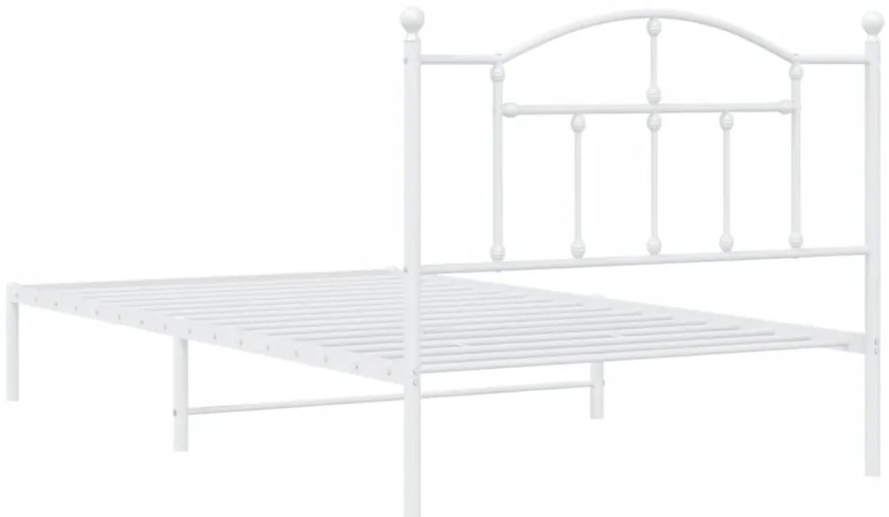 Estrutura de cama em metal com cabeceira 107x203 cm branco