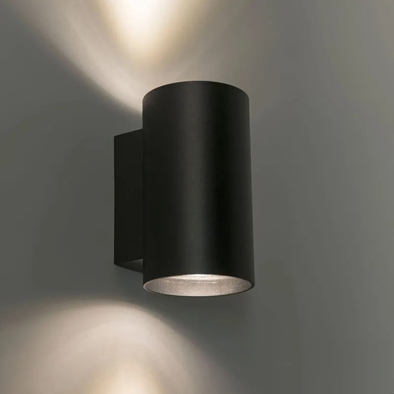 LED Candeeiro de parede design inteligente preto com 2 GU10 WiFi - Sandy Design,Moderno
