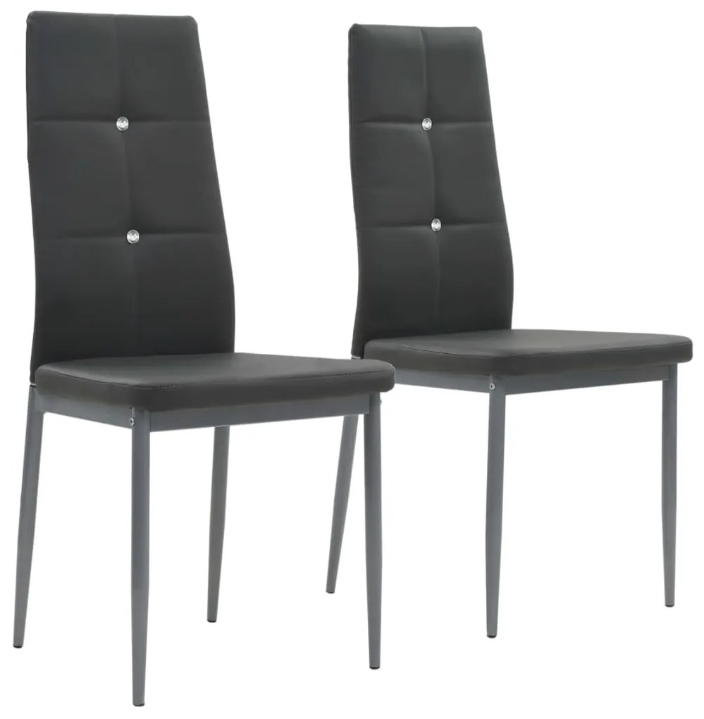 vidaXL Cadeiras de jantar 2 pcs couro artificial cinzento