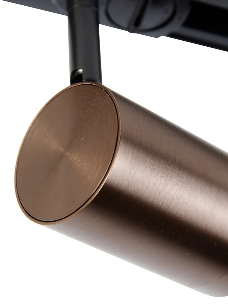 Foco de trilho monofásico moderno bronze escuro - Iconic Jeana