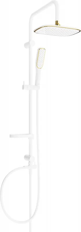 Mexen X49 coluna de duche, branca/dourada - 798494991-25