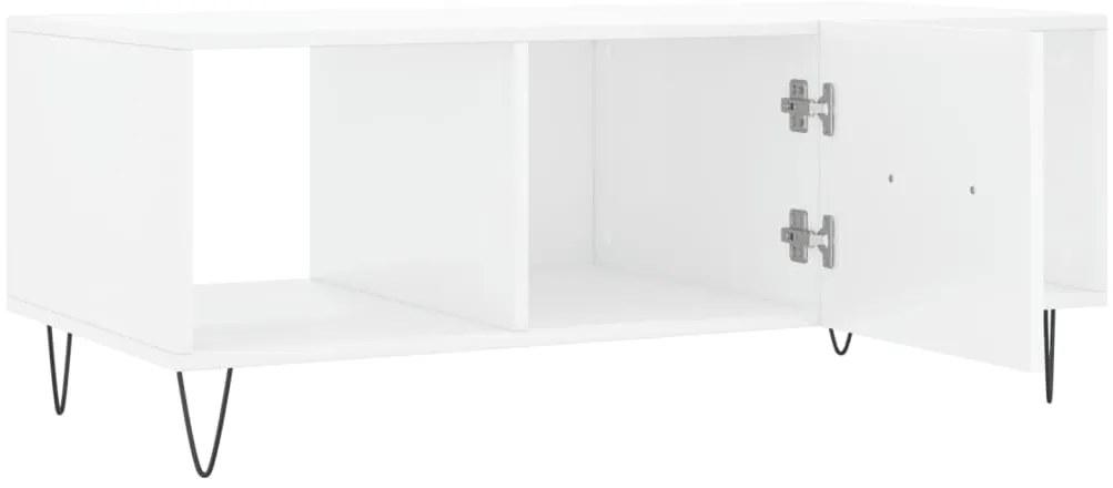 Mesa de centro 102x50x40 cm madeira processada branco brilhante