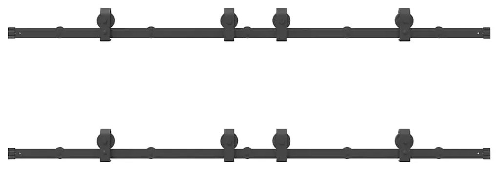 Kit de ferragens para porta deslizante 400 cm aço preto