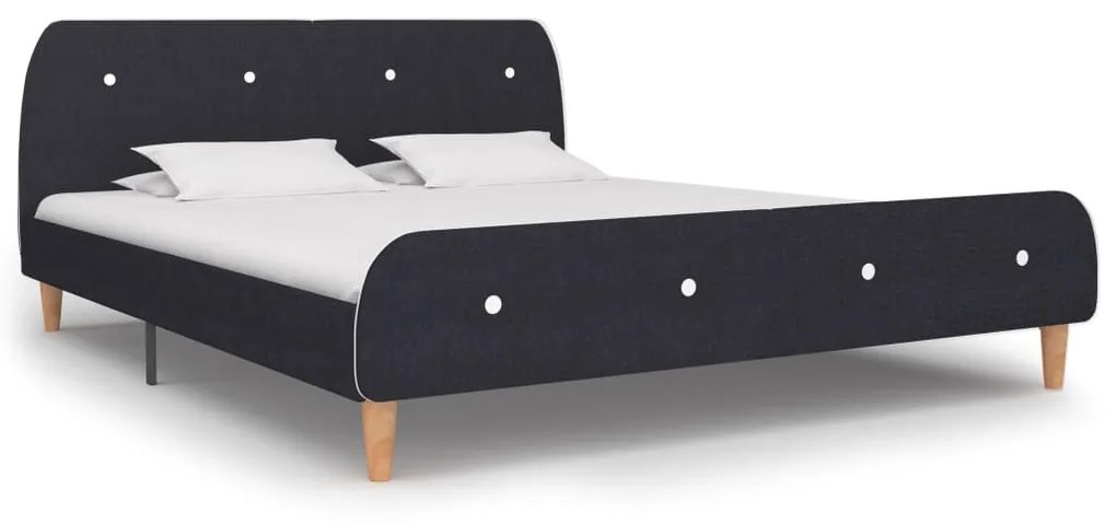 Estrutura de cama 180x200 cm tecido cinzento-escuro