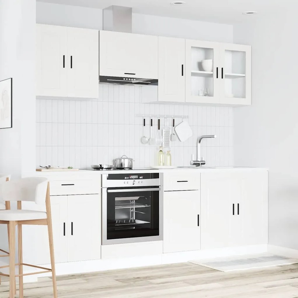 8 peças armário de cozinha conjunto Kalmar branco