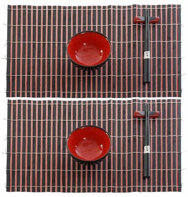 Conjunto de sushi DKD Home Decor Cerâmica Bambu (10 pcs) (31 x 20 x 6 cm)
