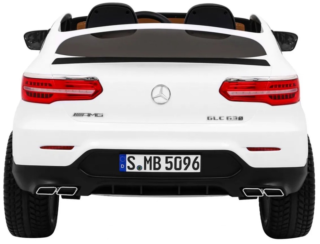 Carro elétrico para Crianças 2 Lugares Mercedes GLC 63S 2x12 V 4x4 Rodas Espuma EVA, assento couro ecológico Branco