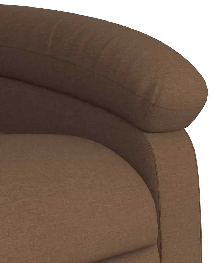 Poltrona reclinável massagens tecido castanho