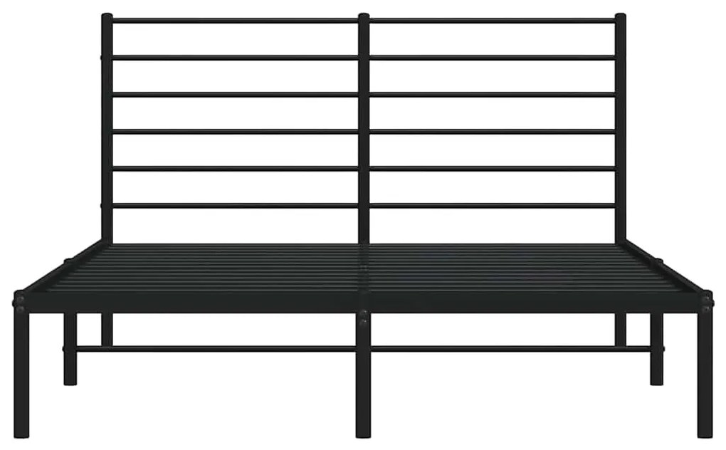 Estrutura de cama em metal com cabeceira 150x200 cm preto