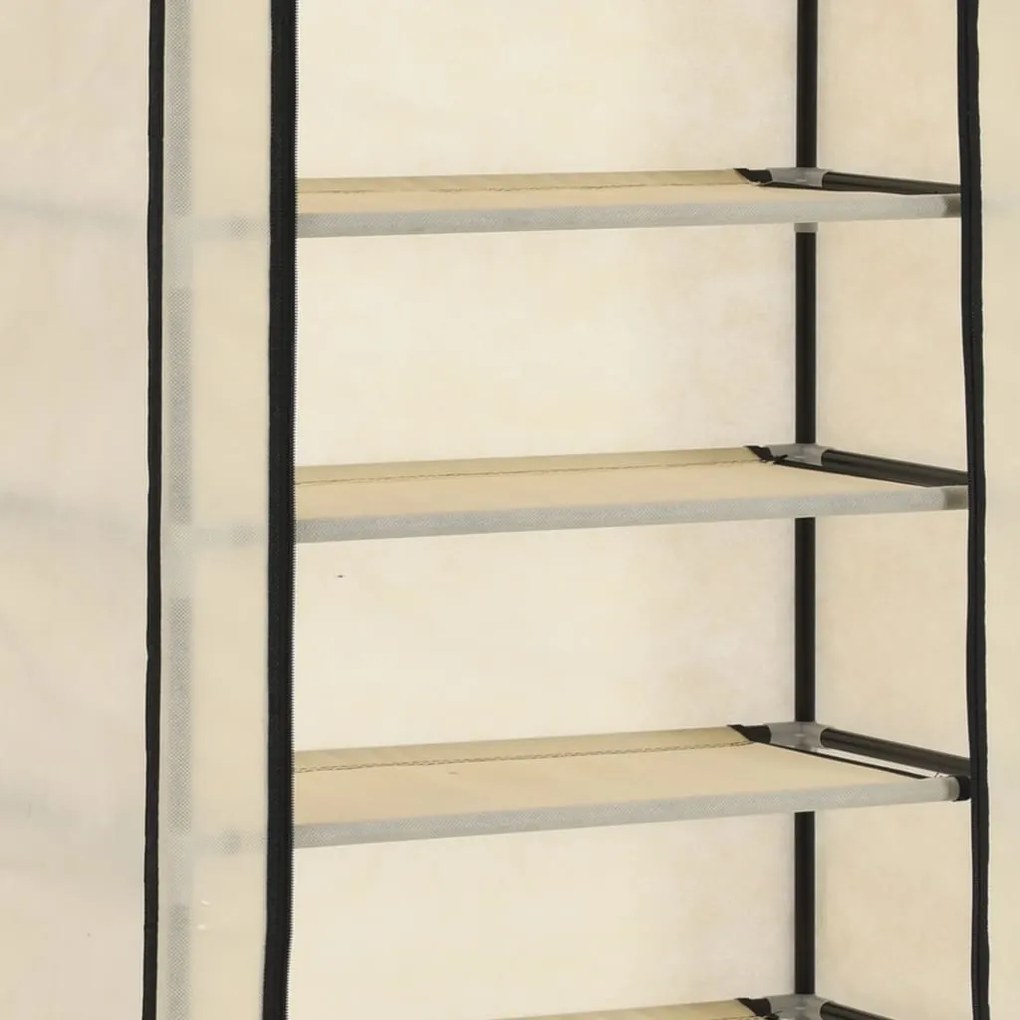 Sapateira com cobertura 57x29x162 cm tecido creme
