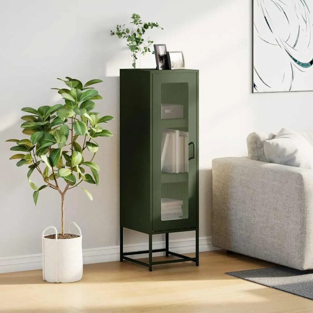 Móvel alto 36x39x123 cm aço laminado a frio verde-azeitona