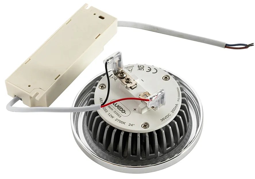 Lâmpada LED regulável G53 AR111 12W 600lm 2700K