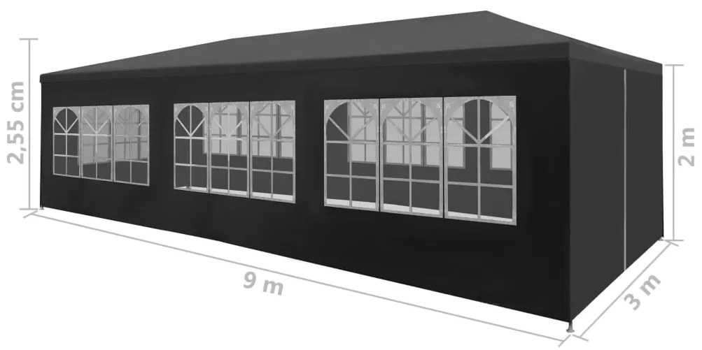 Tenda para festas 3x9 m antracite