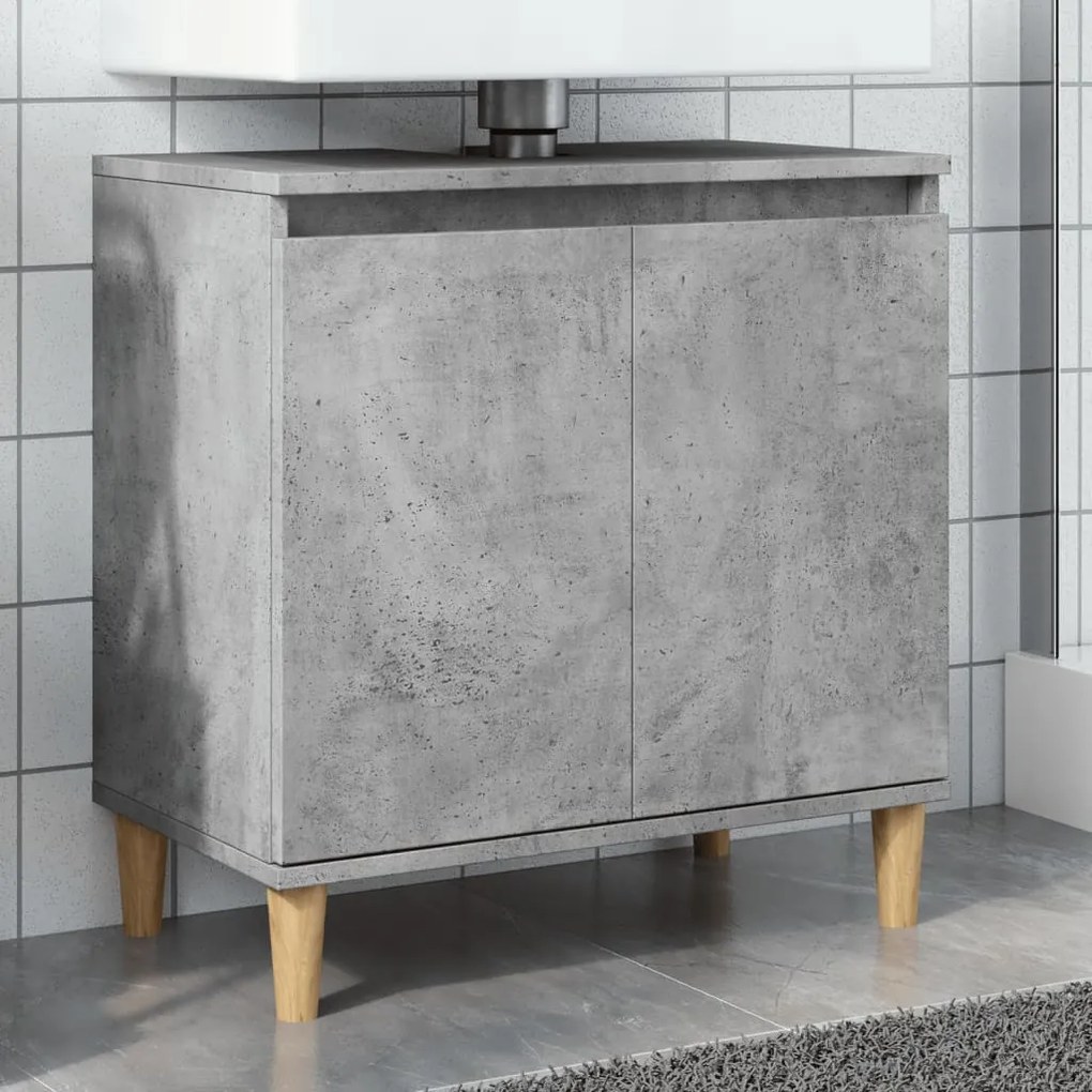 vidaXL Móvel p/ lavatório 58x33x60 cm derivados madeira cinza cimento
