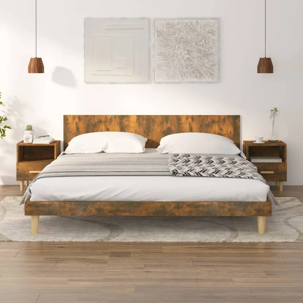 vidaXL Mesas de cabeceira 2 pcs 40x35x47 cm cor carvalho fumado