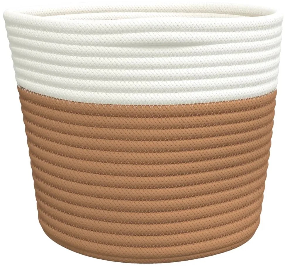 Cestos de arrumação 2 pcs Ø24x18 cm algodão castanho e branco