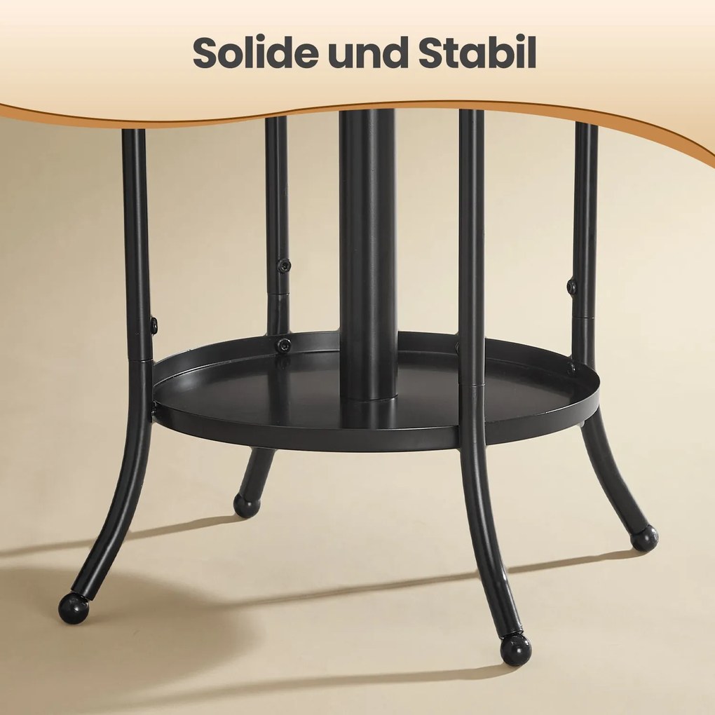 Cabide com porta-guarda-chuvas, 12 ganchos 40 x 40 x 175 cm preto