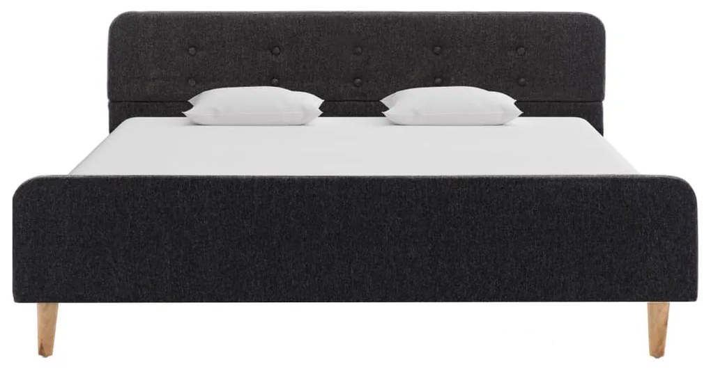 Estrutura de cama 140x200 cm serapilheira cinzento-escuro