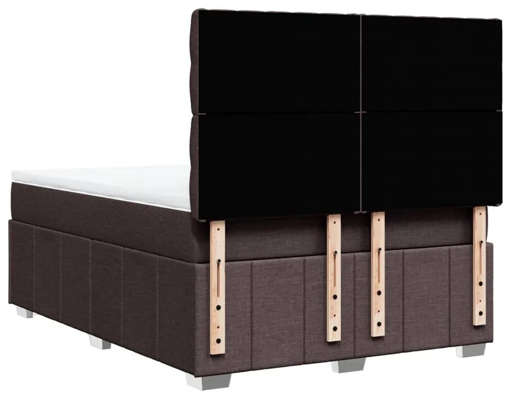 Cama com molas/colchão 140x190 cm tecido castanho-escuro