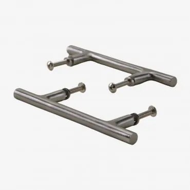 Pack De 2 Puxadores Em Ferro Daneriel Cinza Cromado & ↔︎ 14 Cm - Sklum