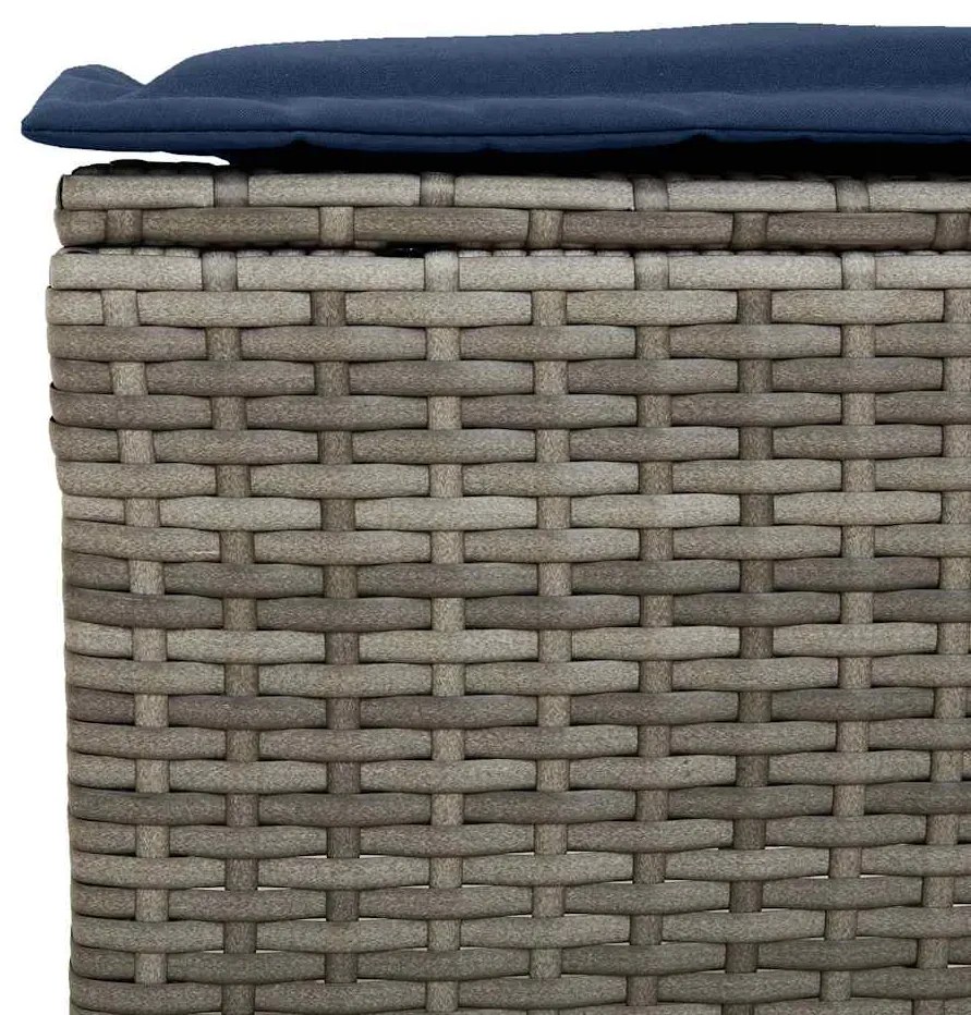 6 pcs conjunto sofás de jardim com almofadões vime cinzento