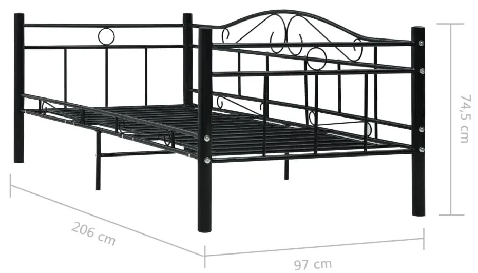 Estrutura sofá-cama 90x200 cm metal preto