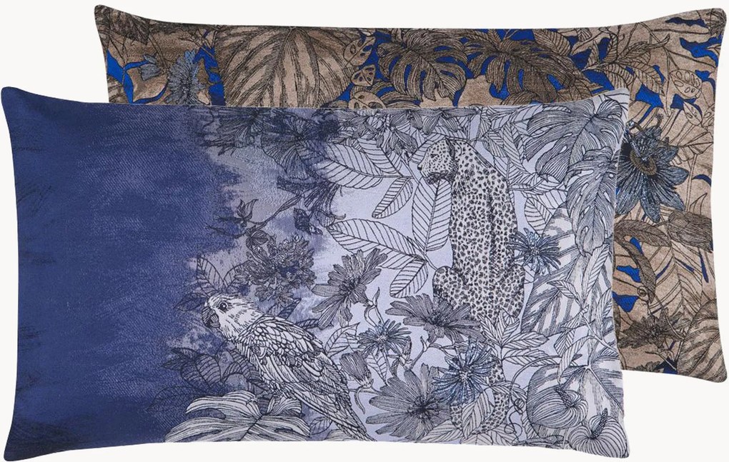 Capa de almofada reversível em jacquard Blue Hour