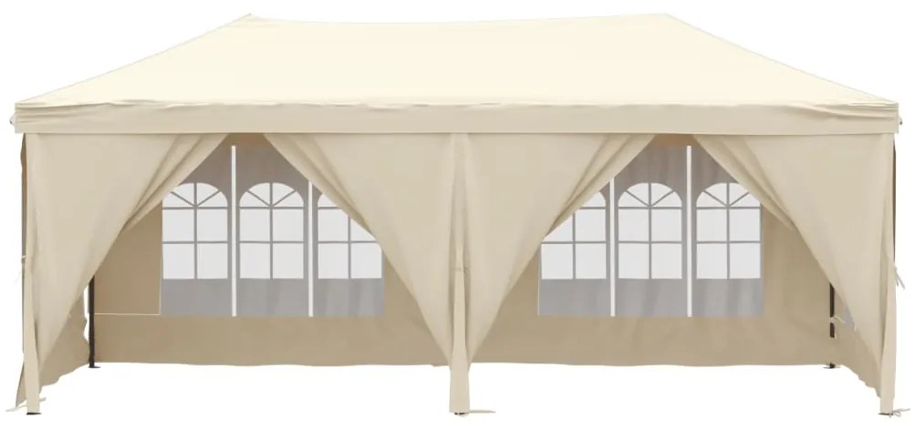 Tenda para festas dobrável com paredes laterais 3x6 m creme