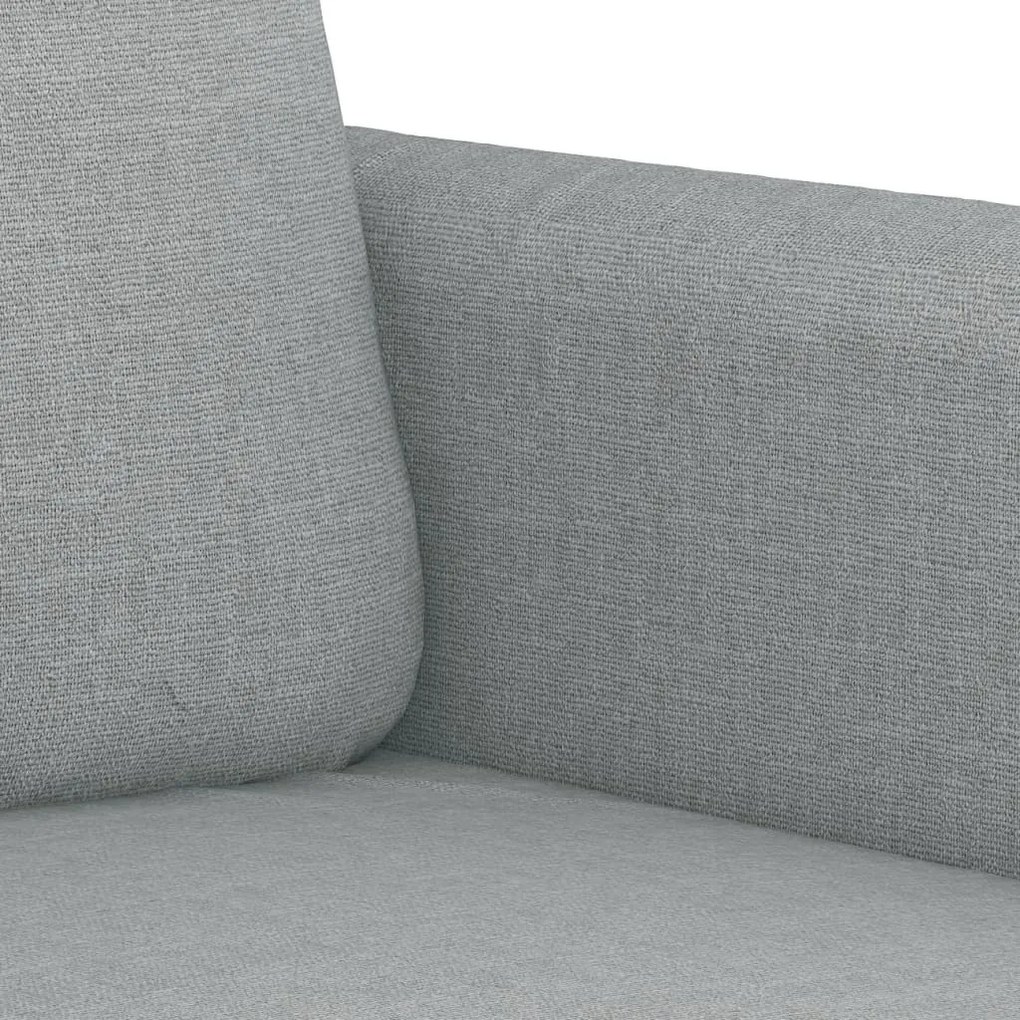 2 pcs conjunto de sofás com almofadas tecido cinzento-claro