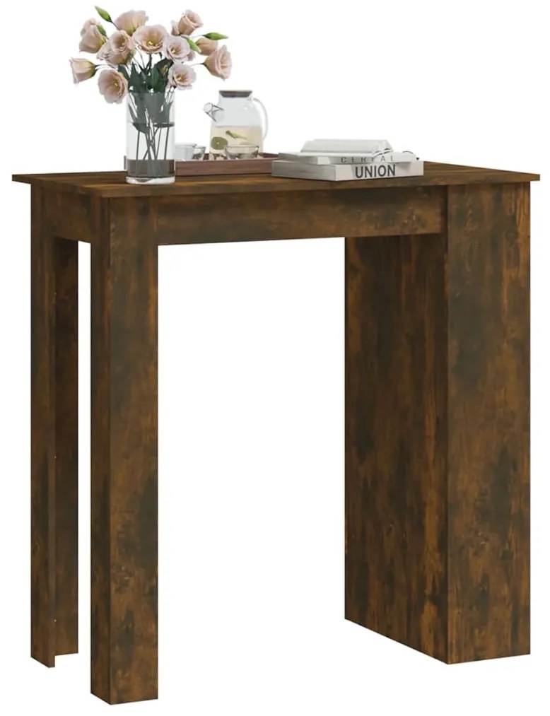 Mesa de bar c/ prateleiras derivados de madeira carvalho fumado