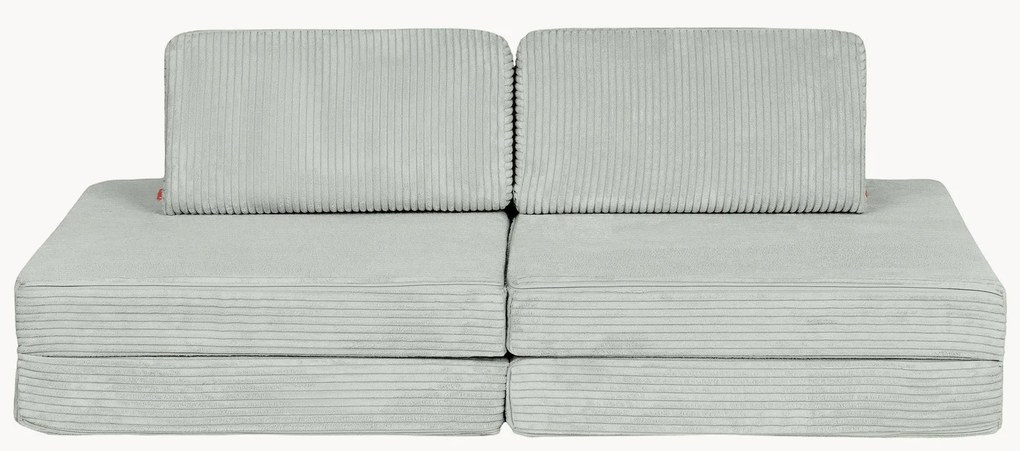Sofá de brincar modular para crianças em bombazina artesanal Mila