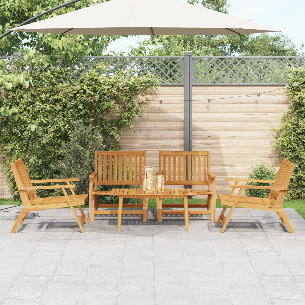 Cadeiras de Jardim com Mesa 5 pcs de Madeira Sólida de Acácia