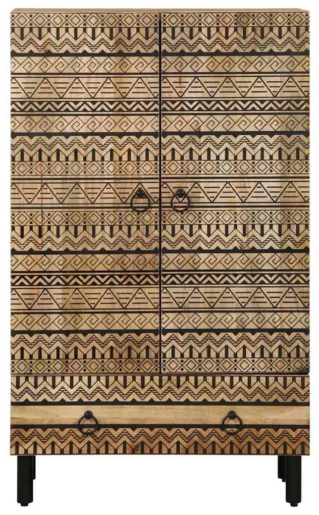 Armário alto 60x33,5x110 cm madeira de mangueira áspera maciça