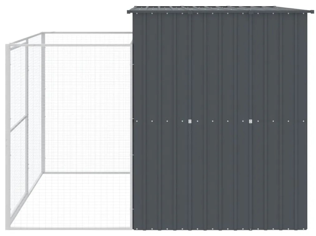 Casota p/ cães c/ parque 214x253x181 cm aço galvaniz. antracite