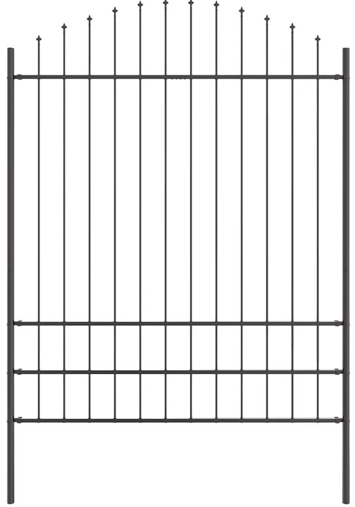 Cerca de Jardim com Topo Arqueado Cinza, 10,2x2 m, em Aço.