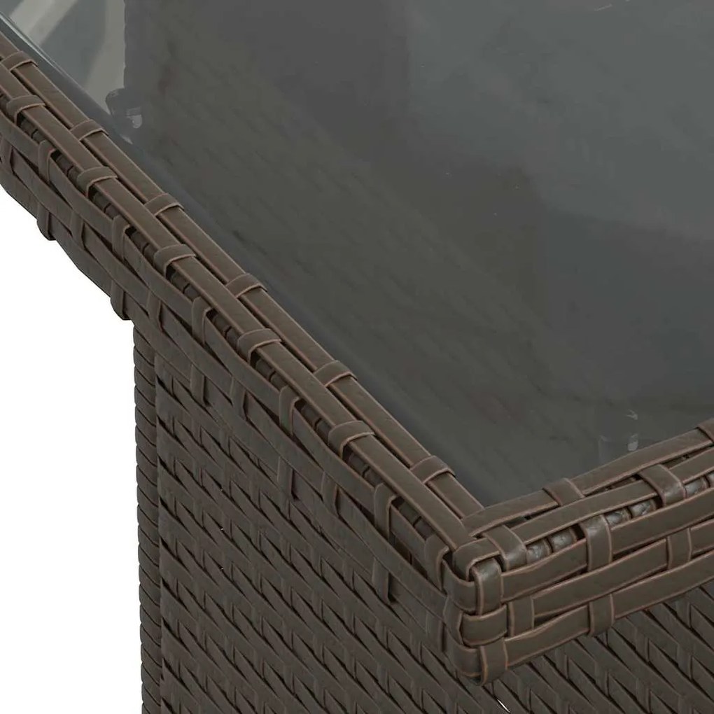 6 pcs conj. sofás jardim c/ almofadões vime PE/acácia castanho