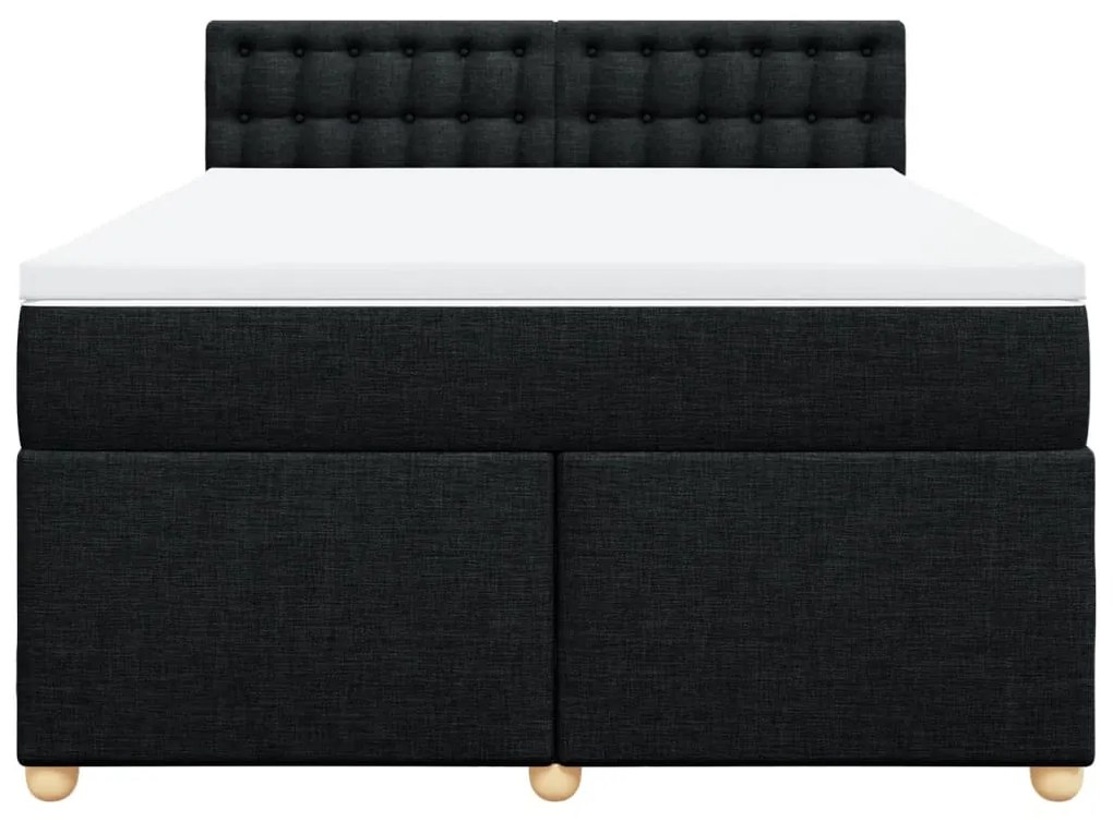 Cama com molas/colchão 140x200 cm tecido preto