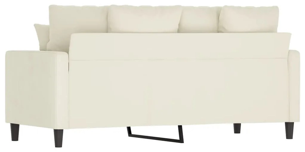 Sofá de 2 lugares veludo 140 cm cor creme