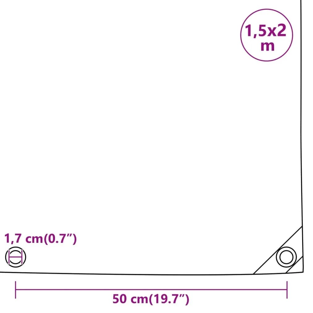 Lona 1,5x2 m 650 g/m² preto