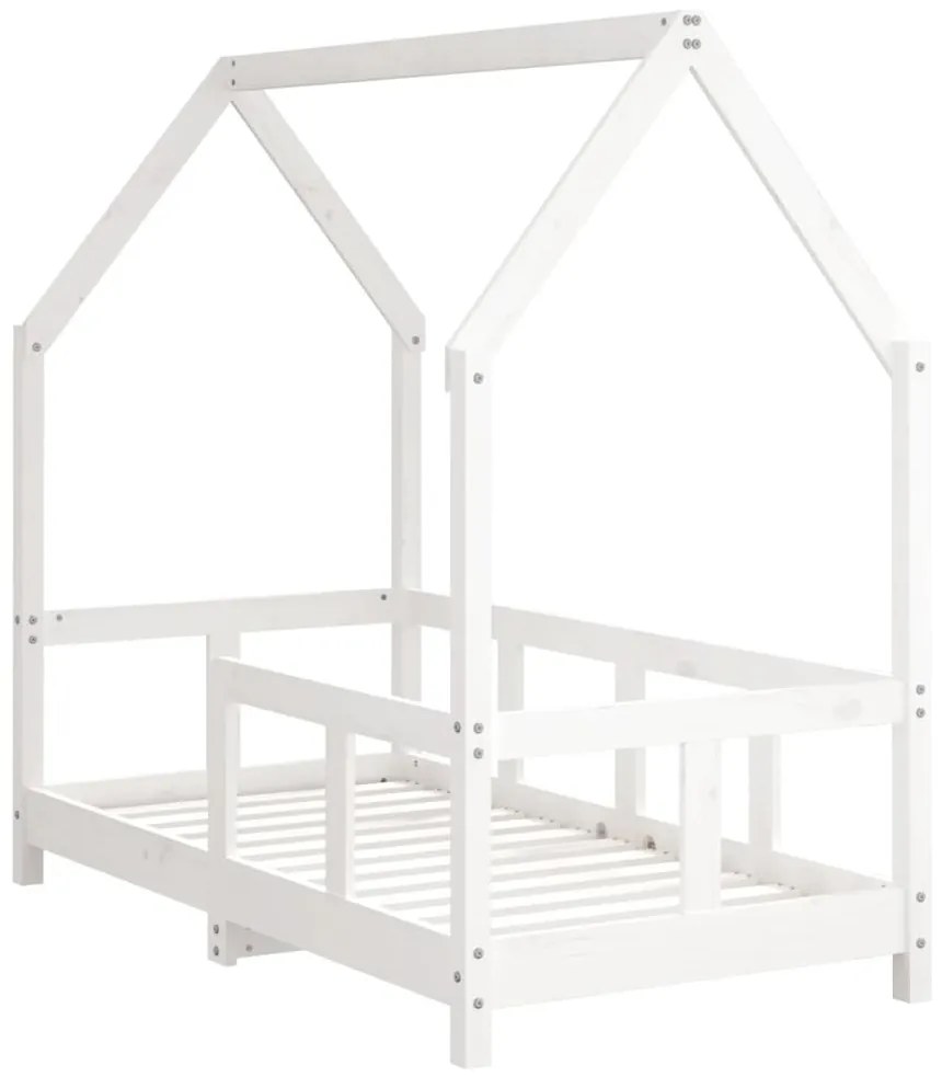 Estrutura de cama infantil 70x140 cm pinho maciço branco