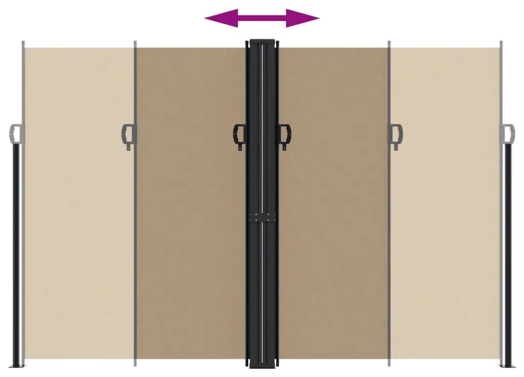 Toldo lateral retrátil 220x1000 cm cinzento-acastanhado