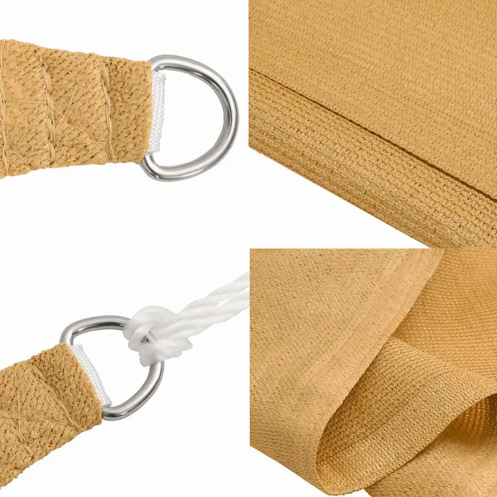 Para-sol estilo vela triangular 160 g/m² 3x4x4 m PEAD areia