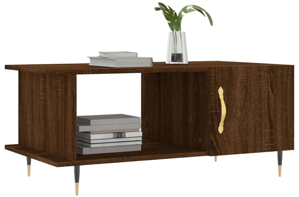 Mesa centro 90x50x40 cm derivados de madeira carvalho castanho