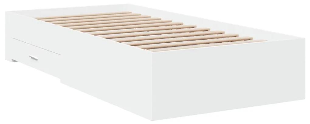 Estrutura de cama c/ gavetas 100x200cm derivados madeira branco