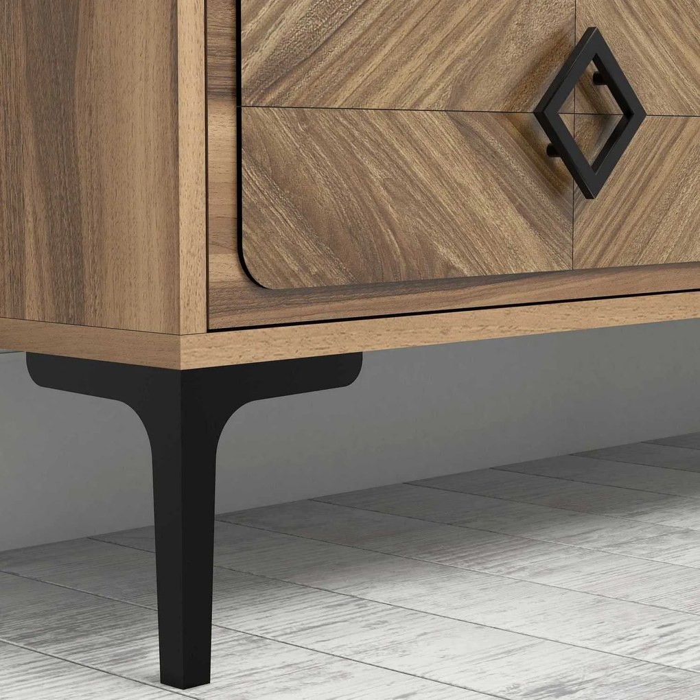 Conjunto de Mobiliário de Sala Samba – Nogueira – TV 180x52x35 cm; Pra