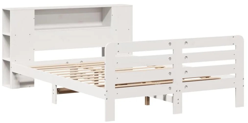 Cama sem colchão 120x190 cm madeira de pinho maciça branco
