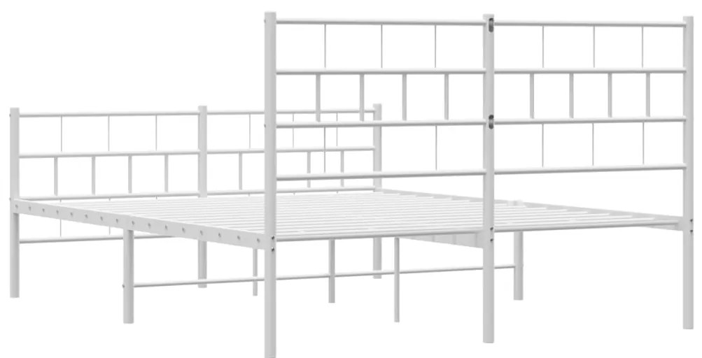 Estrutura de cama com cabeceira e pés 120x190 cm metal branco
